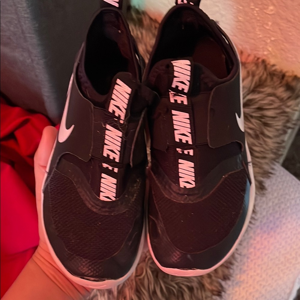 Nike Black and White Slip-On Shoes